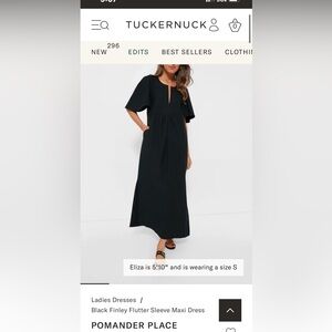 Tuckernuck Black Dolman Sleeve Maxi Dress